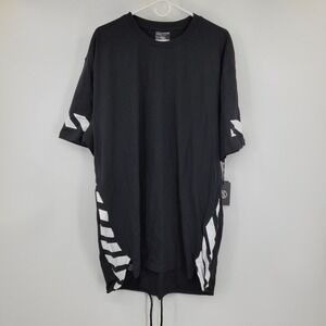 NWT Switch Remarkable Mens 3XL Black White Graphic Longline Streetwear Tee Shirt